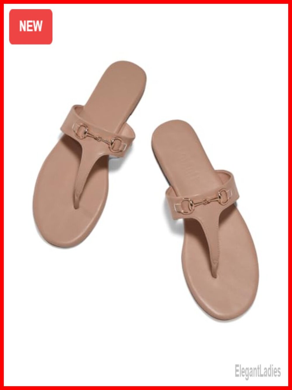 Faux Leather Metal Chain Flip Flop Flat Sandals Slip On Mules Comfort Summer